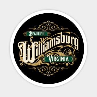 Beautiful Williamsburg Virginia Vintage Style Ornate Design Magnet